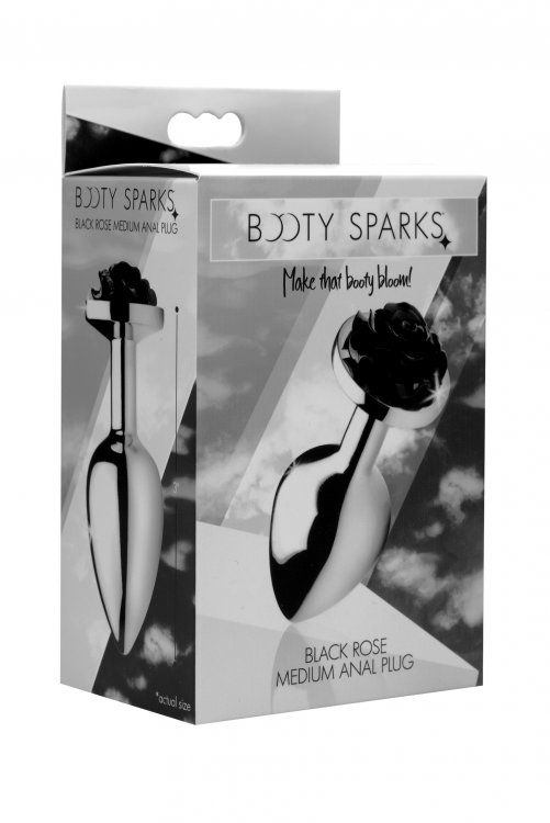 Beautify your booty with this darkly stunning rose! Featurin... Booty Sparks - Rose Butt Plug M-size - Black photo-4