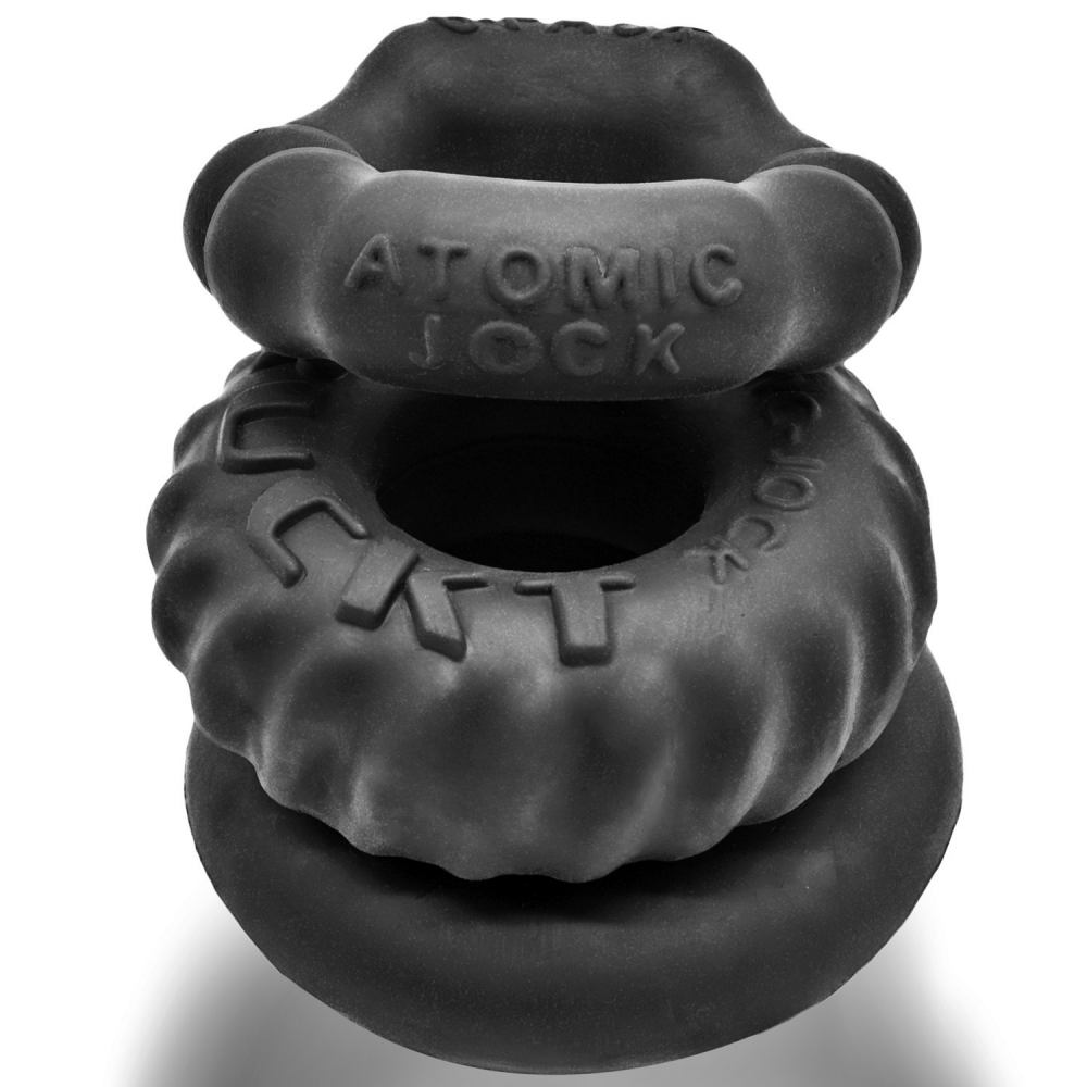BONEMAKER 3-pack is our three best cockrings for 3X the bone... Oxballs - Bonemaker Rings 3's Pack - Night Black photo-2