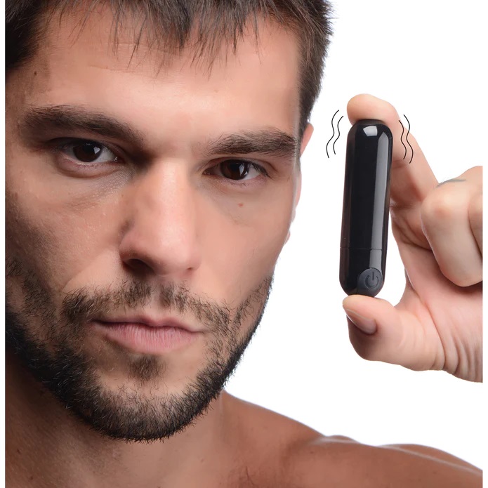 Small, powerful, and straightforward! This vibrating bullet ... Bang! - 10X Vibro Metallic Bullet - Black photo-3