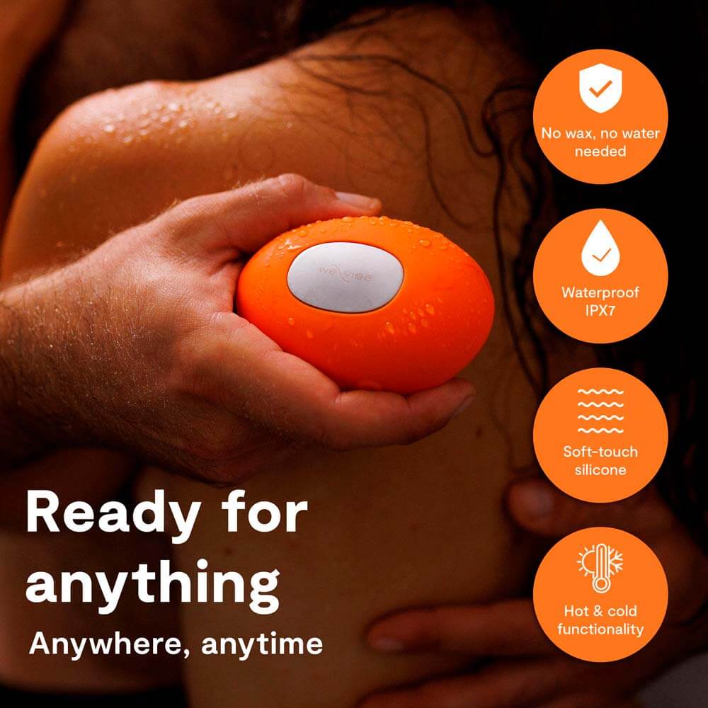 Temp 是一款貼面式(lay-on)振動器,設計為在身體表面提供溫度與振動的雙重感官刺激。它結合可即時加熱與降... We-Vibe - Temp 可調節冷熱感按摩器 - 橘紅色 照片-6