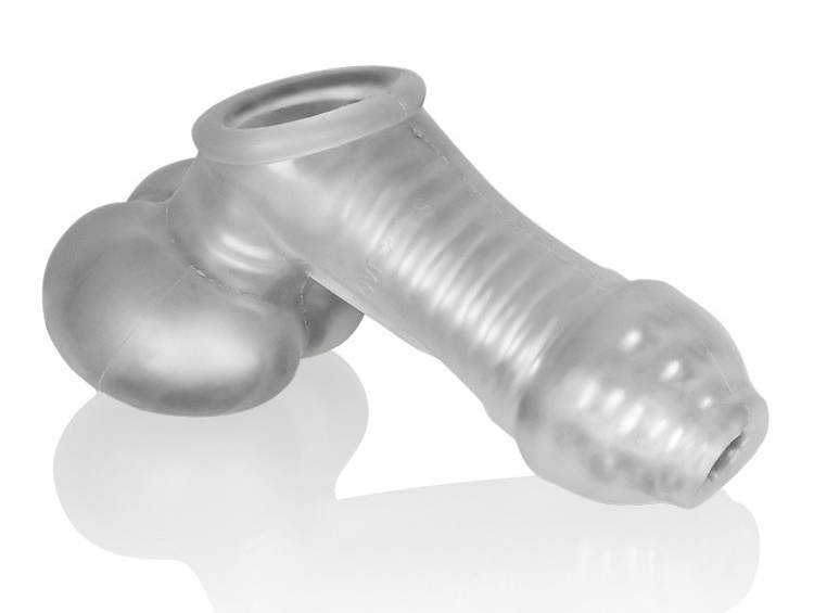 SACKJACK is a dual ballsling and jerk off toy made from the ... Oxballs - Sackjack Electro Wearable Sheath - Clear Frost photo-3
