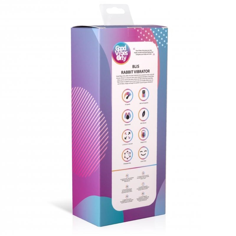 This cute Blis rabbit vibrator, with 10 vibration settings, ... Good Vibes Only - Blis Rabbit Vibrator - Blue photo-10