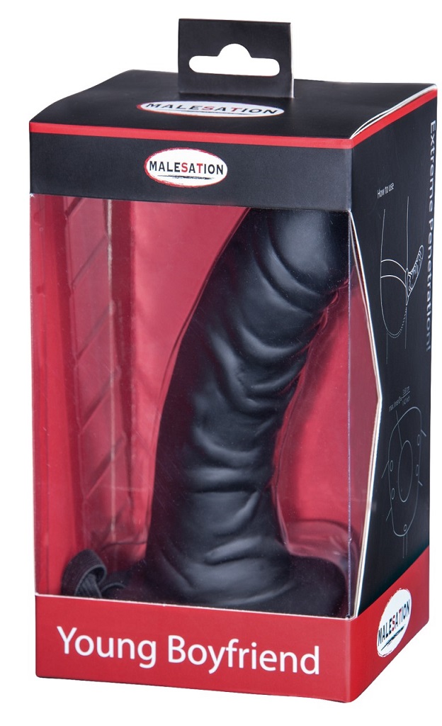 Extreme penetration! Penis strap-on (hollow) made of... Malesation - Young Boyfriend Hollow Strap-On - Black photo-3