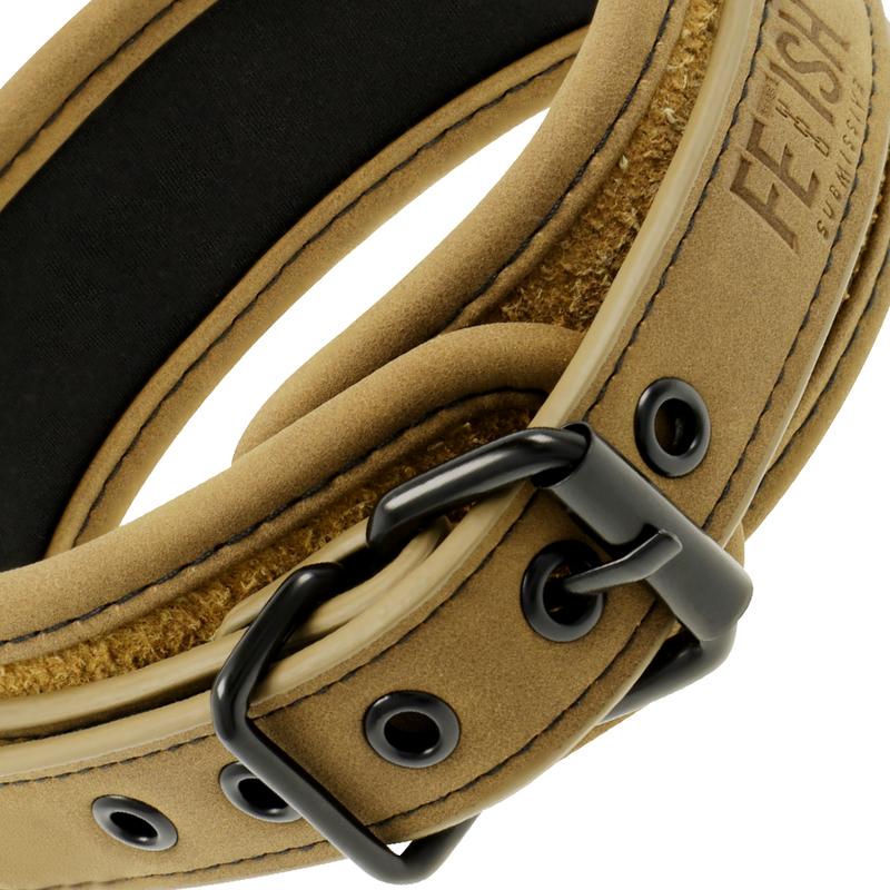 FETISH SUBMISIVE ORIGIN set of handcuffs with collar joined ... Fetish Submissive - Collar w Leash - Skin photo-3