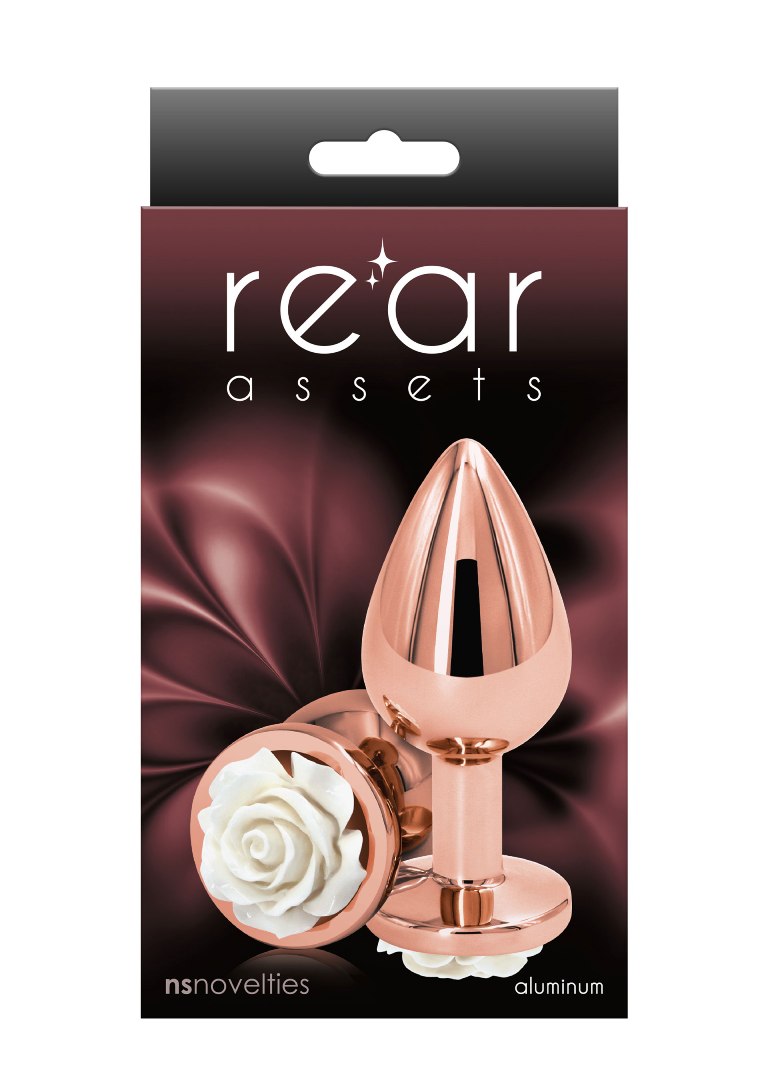 Lightweight, chrome-plated Anal toys designed for visual and... NS Novelties - Rose Buttplug M - White photo-2