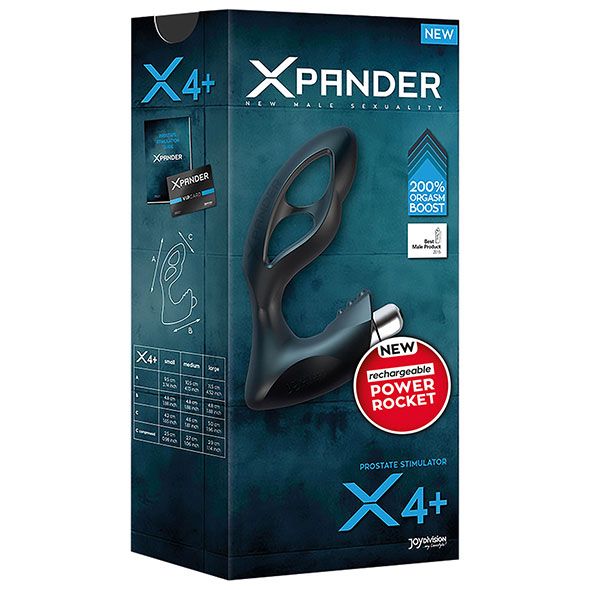 With the X4+ , entirely new dimensions of prostate stimulati... Joy Division - Rechargeable Anal Xpander X4 - Black - S photo-6