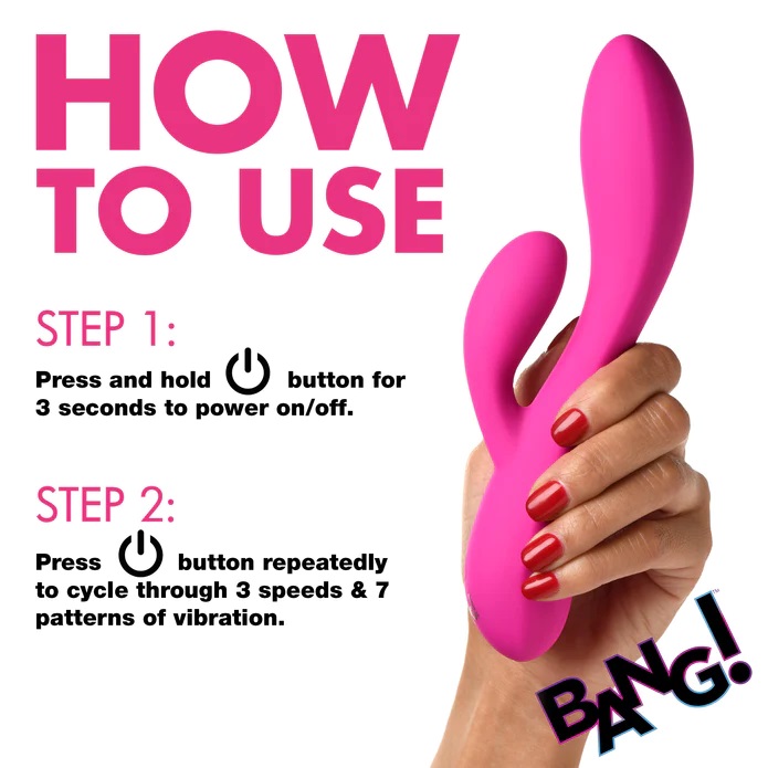 Give yourself more than just surface level pleasure. Indulge... Bang! - 10X Flexible Rabbit Vibrator - Pink photo-6