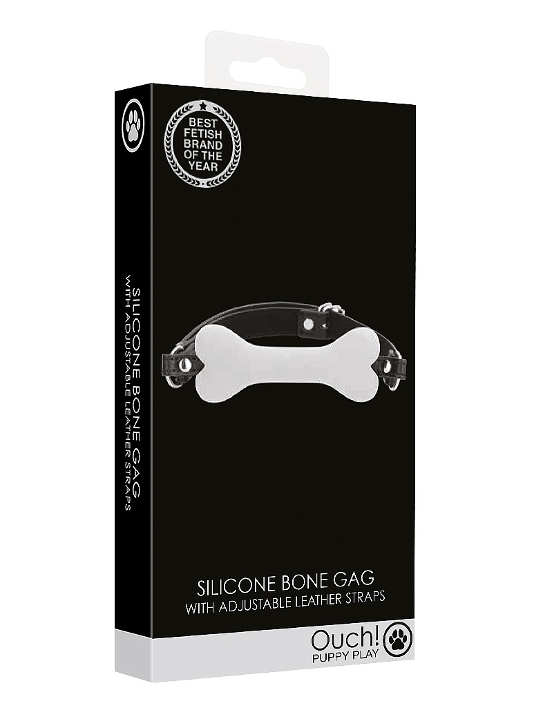 Send your partner to obedience school with the Ouch! Puppy P... Ouch - Silicone Bone Gag - White photo-4