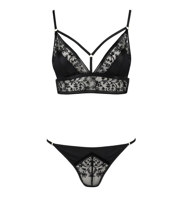 Whether for a romantic evening or for a sizzling night, the ... Casmir - Aliyah Lingerie Set 2 pcs - Black - S/M photo-5