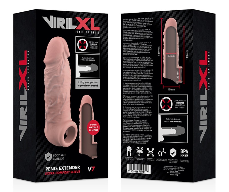 Increase your girth and intensify the pleasure for both of y... VirilXL - V7 Penis Extender - Flesh photo-7