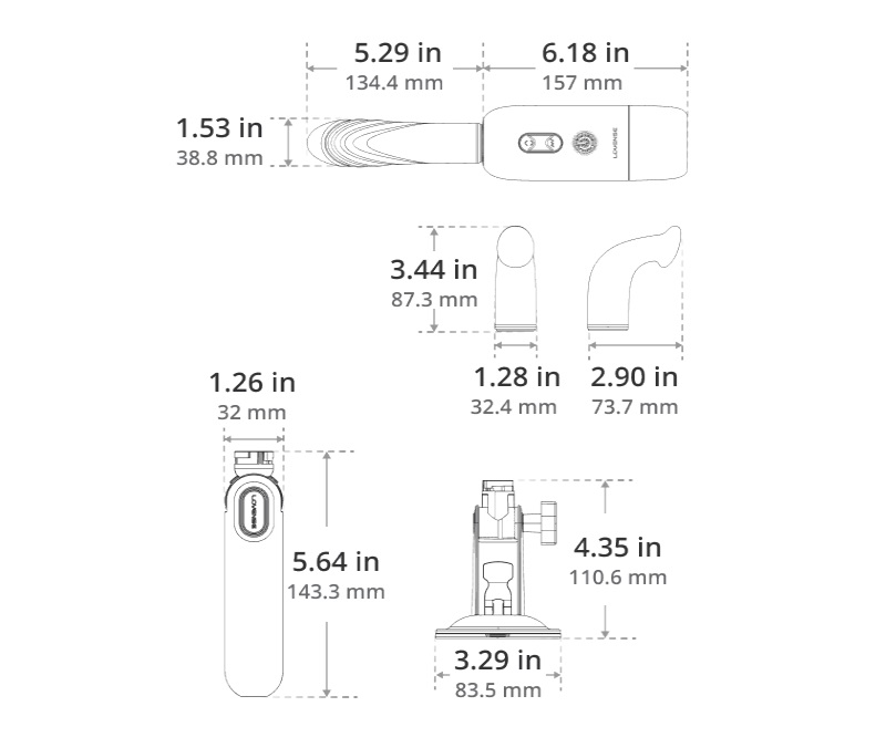 Lovense - Spinel 可APP控推撞抽插加热式按摩棒手持/吸啜底盘 - 粉红色配蓝色 照片-19