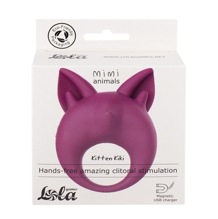 Functional and cute clitoral stimulator Kitten KiKi, made of... Lola Games - MiMi Kitten Kiki Vibro Ring - Purple photo-8