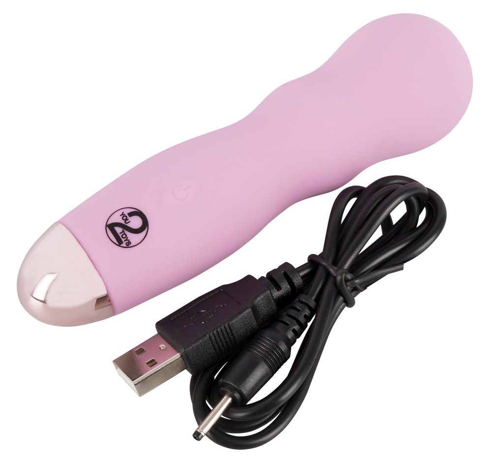 Pale pink mini vibrator with two concave indentations on the... Cuties - Wave Mini Vibrator - Purple photo-4