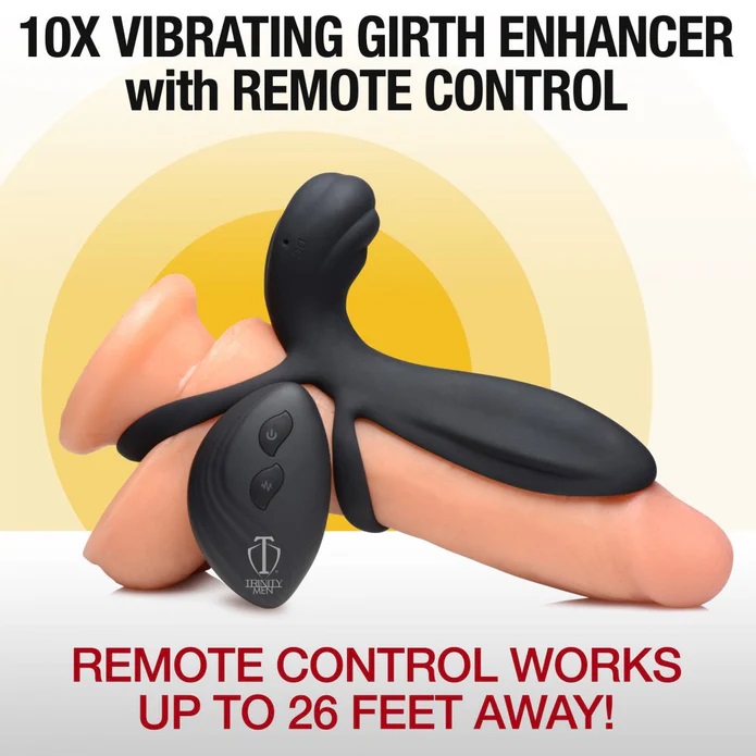 This smooth, premium, phthalate-free silicone toy will give ... Trinity Vibes - Vibro Girth Enhancer - Black photo-3