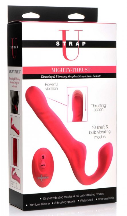 This strapless strap-on gives a little more power to each th... Strap U - Mighty-Thrust Strapless Strap-On - Pink photo-12