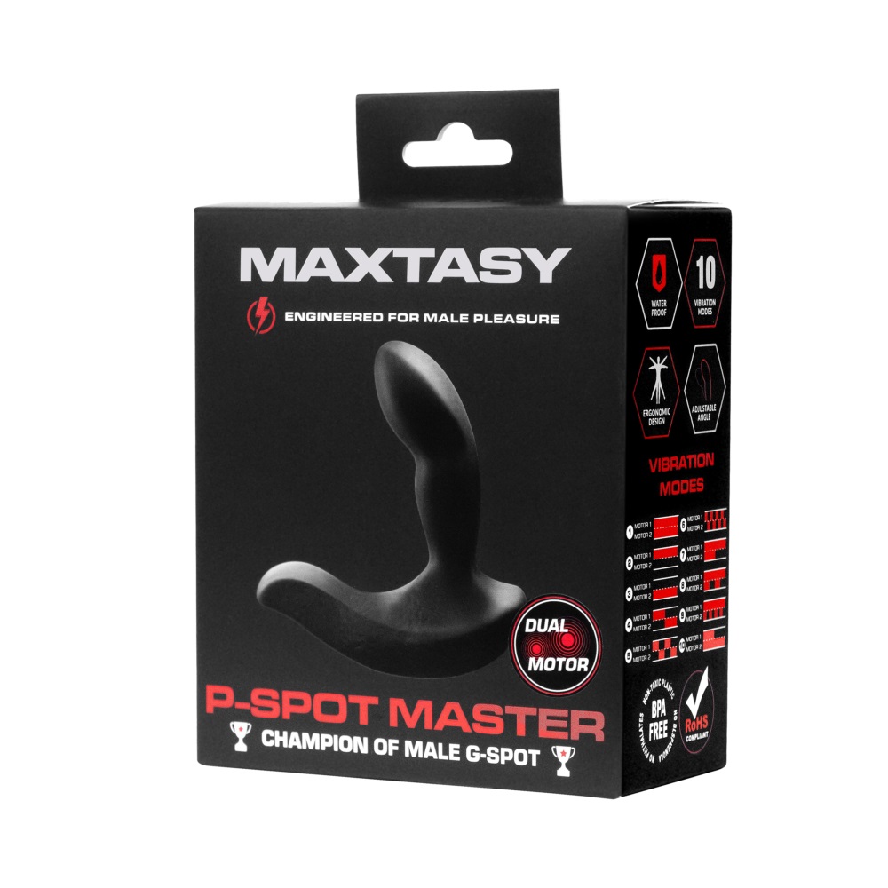 Anatomical and pleasure-focused design meets the latest tech... Maxtasy - P-Spot Master Remote Massager - Black photo-8