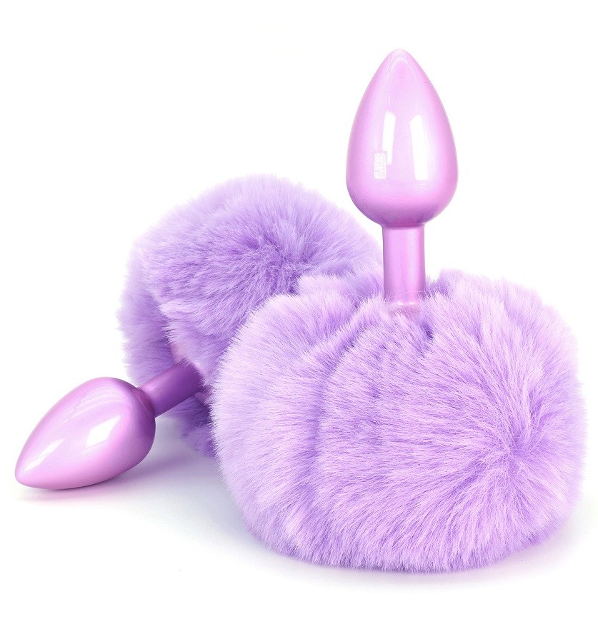 Experience the elegance of the Enchanting Bunnytail by HAPPI... ToyJoy - Happiness Butt Plug w Tail - Purple photo-3