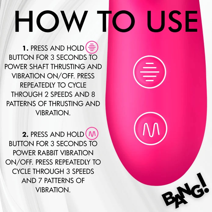 This rabbit vibe will make you jump up and down for joy once... Bang! - Thrusting Licking Vibro Rabbit - Pink photo-6