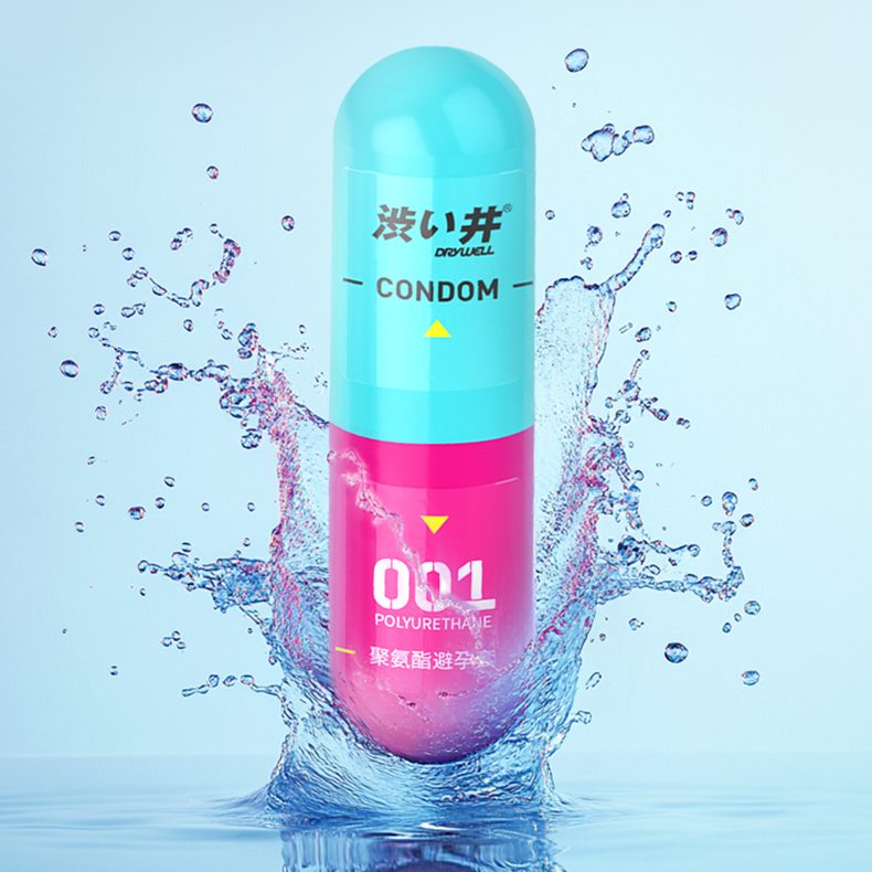 Polyurethane material, youthful and trendy capsule design, p... Drywell - 0.01 Extra Lube Condoms 3's Pack photo-9