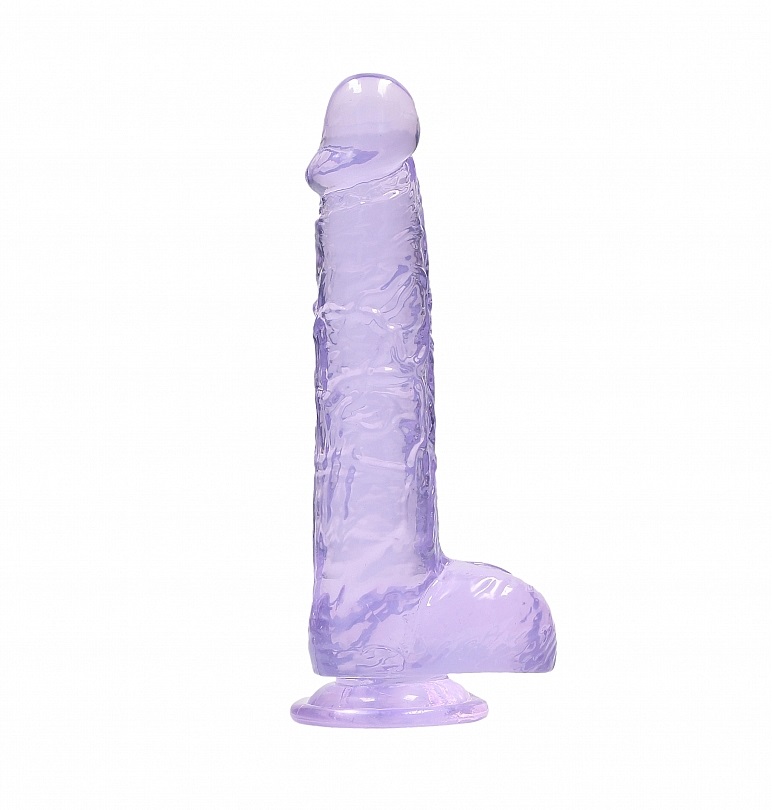 This REALROCK CRYSTAL CLEAR model has been designed with rea... RealRock - 6" Realistic Dildo w Balls - Purple photo-3