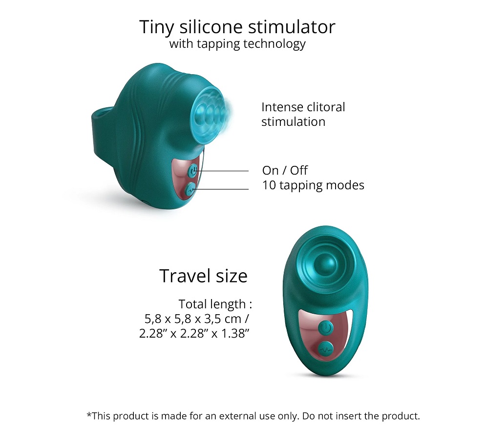 The cutest of them all! Just slip Kisscool onto your index f... Love to Love - Kisscool Tapping Vibrator - Teal photo-4