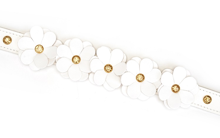 Material: Cow Leather, Metal
Adjustable: 28.5-39cm
Leash le... Liebe Seele - Flower Rhythm Collar w Leash - White photo-2