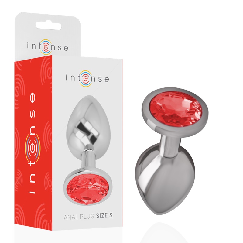 Let your buttocks shine with the anal plug from Intense, dec... Intense - Metal Gem Plug S - Red photo-6
