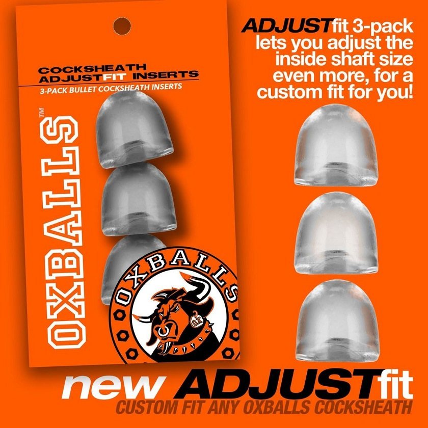 Makes cocksheaths that custom-fit everyone. OXBALLS include ... Oxballs - Adjusfit Insert Cocksheath 3's Pack - Clear photo-6