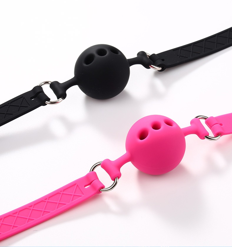 Silicone ball gag for role play
Size: L 605mm + D 44mm MT - Breathable Ball Gag - Black photo-3