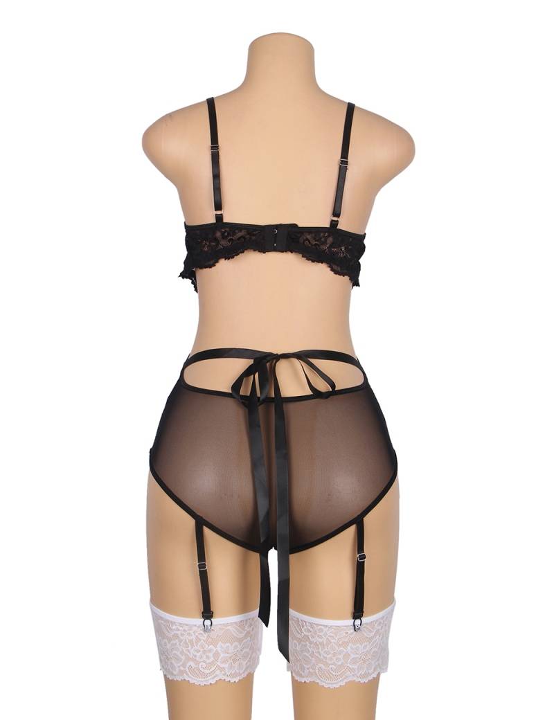 White Lace Sexy Garter Belt Maid Costume with Leg Ring
Mate... Ohyeah - Maid Costume w Garters - Black - M photo-10