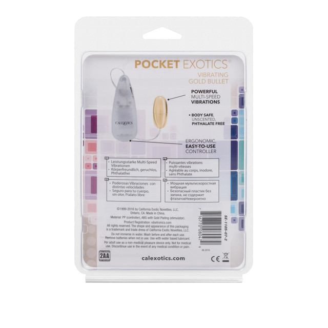 You’ve struck pure pleasure gold with this multi-speed vibra... CEN - Pocket Exotics Vibro Bullet - Gold photo-4