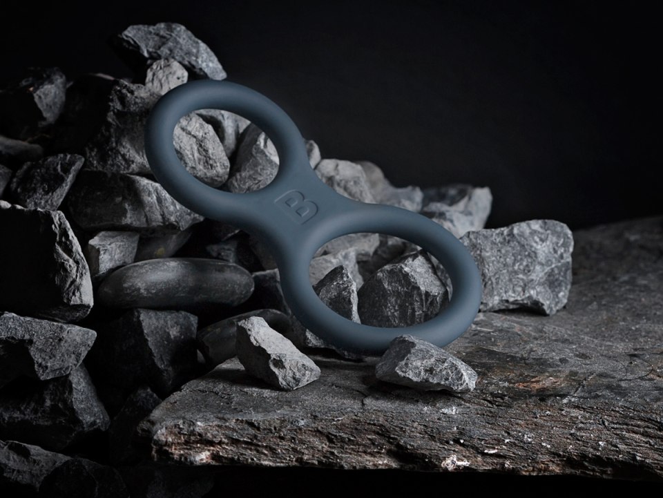 This silicone cock ring and ball stretcher is a must-have to... Boners - Ring & Ball Stretcher - Grey photo-2