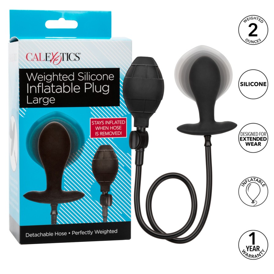 The CalExotics Large Weighted Silicone Inflatable Plug is a ... CEN - Weighted Inflatable Plug L - Black photo-12