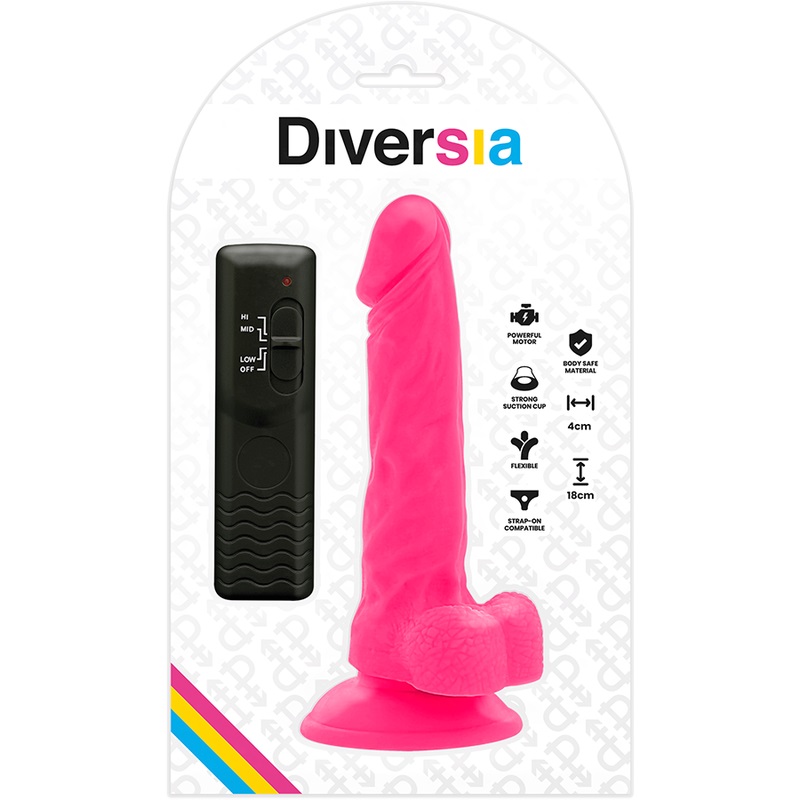 A complete range of dildos of a firm nature that are ready w... Diversia - Flexible Vibro Dildo 18cm - Pink photo-8