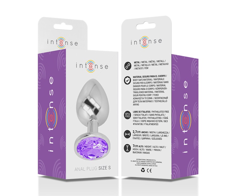 Let your buttocks shine with the anal plug from Intense, dec... Intense - Metal Gem Plug S - Purple photo-7