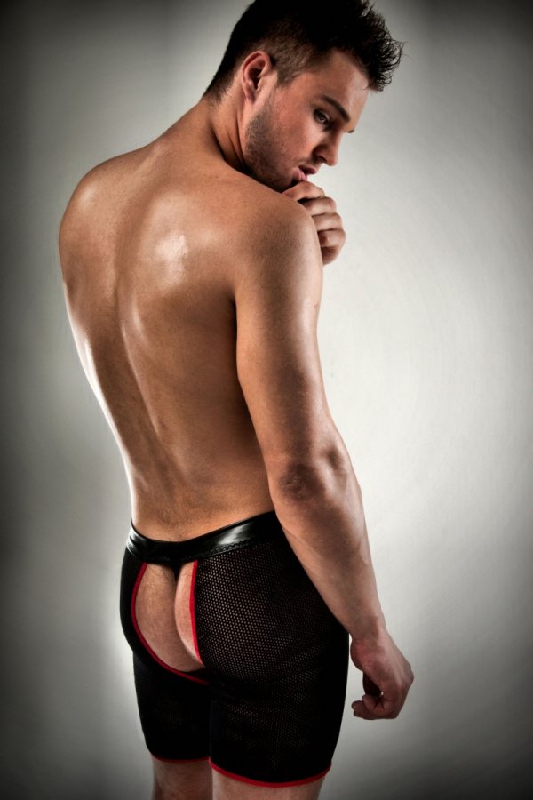 Men's boxer shorts with a flexible design and an unusual... Passion - Men's Thong 012 - Black - L/XL photo-2