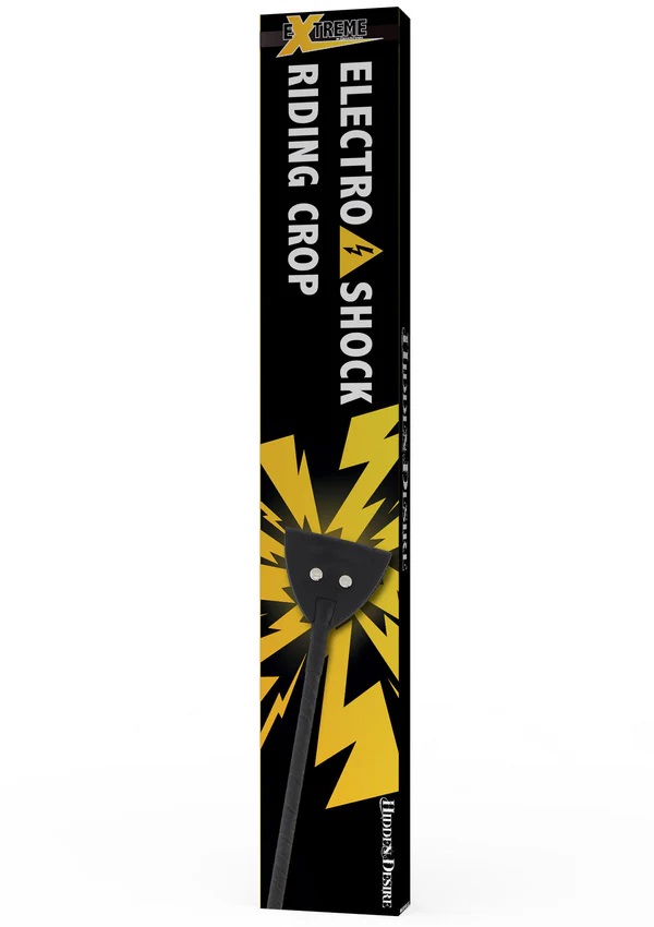 Add drama and discipline with the ELECTROSHOCK RIDING CROP f... Hidden Desire - Extreme Electro Crop - Black photo-6