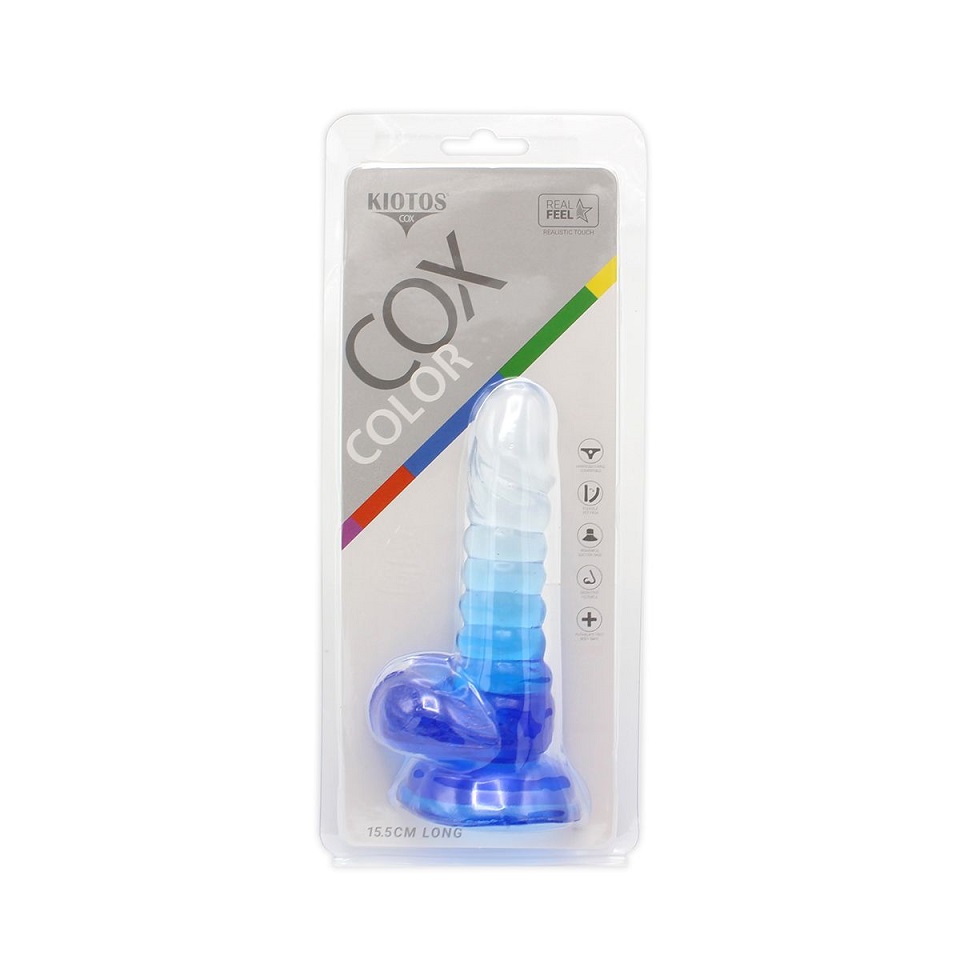 This special transparent dildo has an amazing color mix and ... Kiotos - Spiral Dildo 01 - Blue photo-9