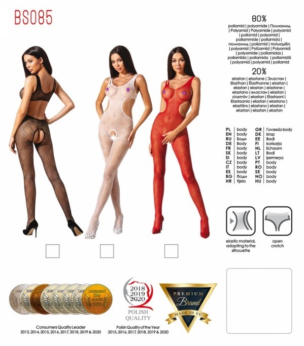 Amazing and incredibly sexy open crothless net-bodystocking ... Passion - Bodystocking BS085 - Black photo-6