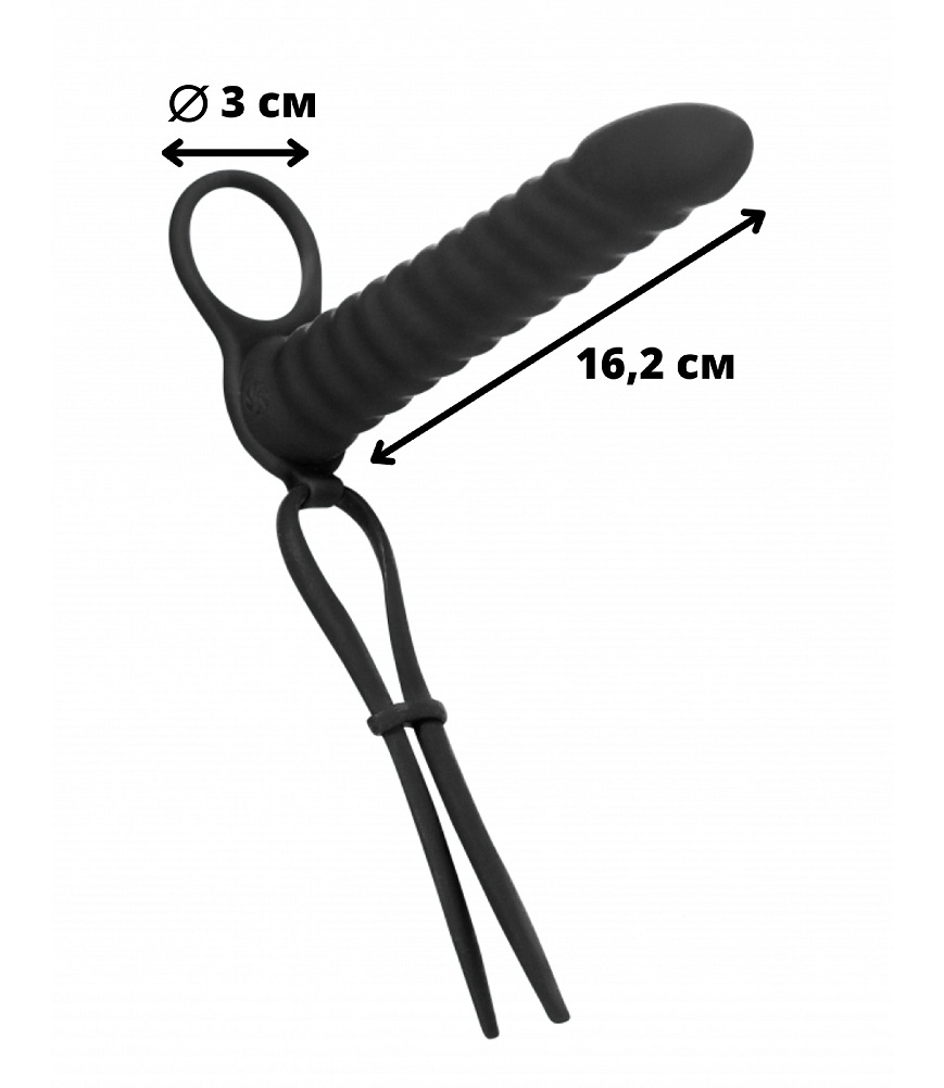 Strap-on for double penetration Rori is made of hypoallergen... Lola Games - Pure Passion Rori Strap-On - Black photo-5