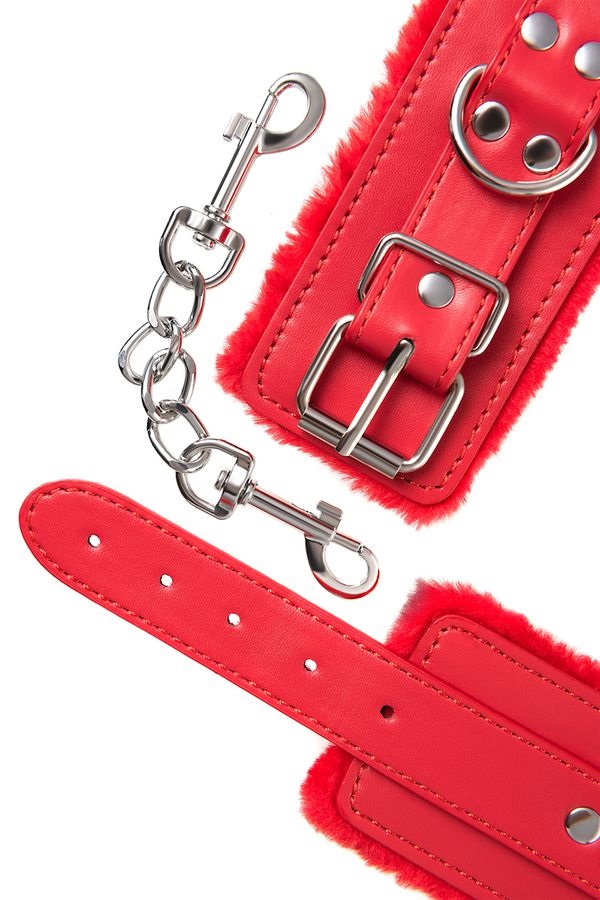 They are made of genuine leather with a velour lining. Nicke... Anonymo - Handcuffs - Red photo-10