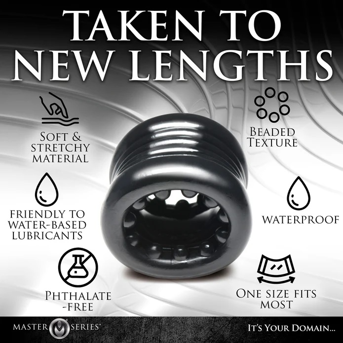 Enhance your pleasure and extend the duration of your play w... Master Series - Ball Stack Stretcher - Black photo-4