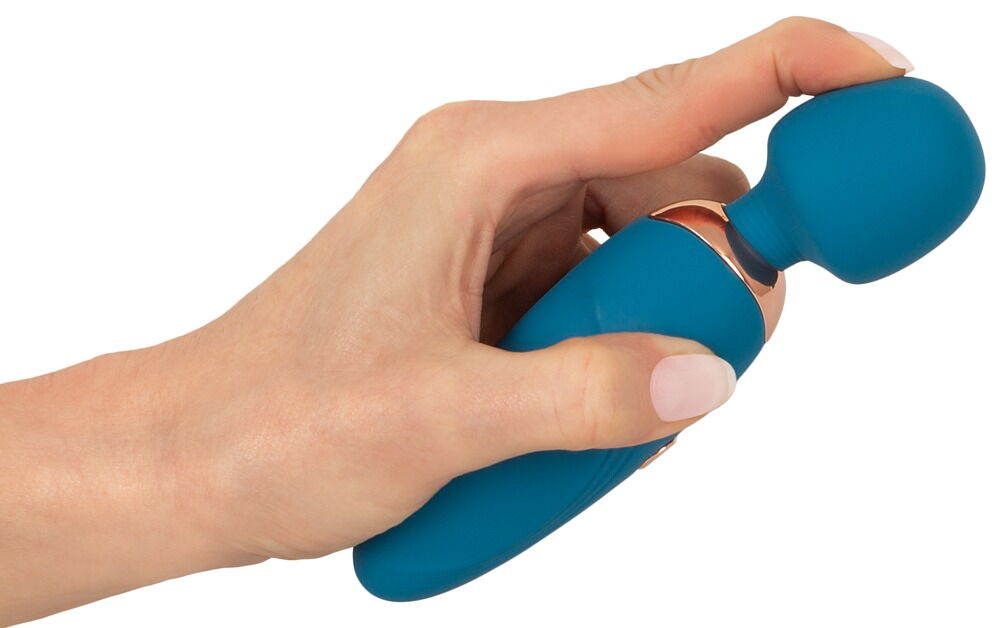 Super handy Petite Wand from You2Toys in a stylish grooved d... You2Toys - Petite Mini Wand Massager - Blue photo-2
