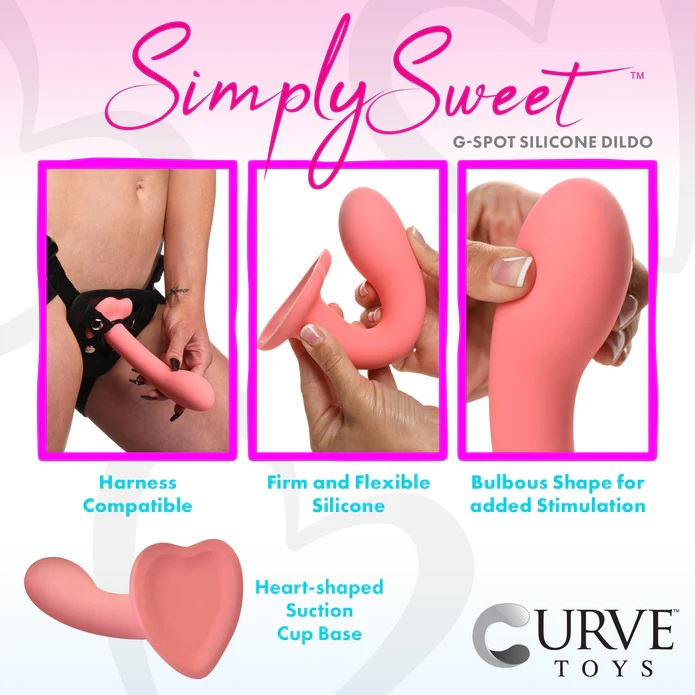 This Simply Sweet G-Spot Silicone Dildo is designed for stim... Simply Sweet - G-Spot Dildo - Pink photo-5