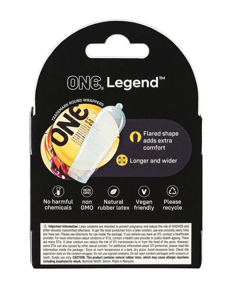 The Big One. ONE Legend allows larger-sized men to reach the... One Condoms - The Legend XL Condoms 3's Pack photo-2