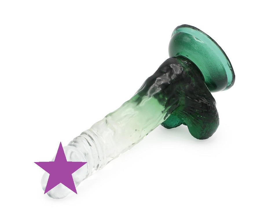 This special transparent dildo has an amazing color mix and ... Kiotos - Realistic Dildo 03 - Green photo-2