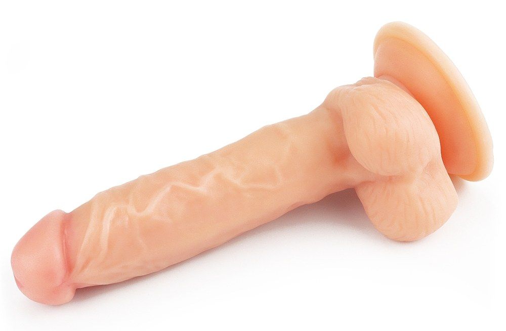 Explore every inch of The ultra Soft dude dildo .Satisfy you... Lovetoy - 8" The Ultra Soft Dude Long - Flesh photo-5