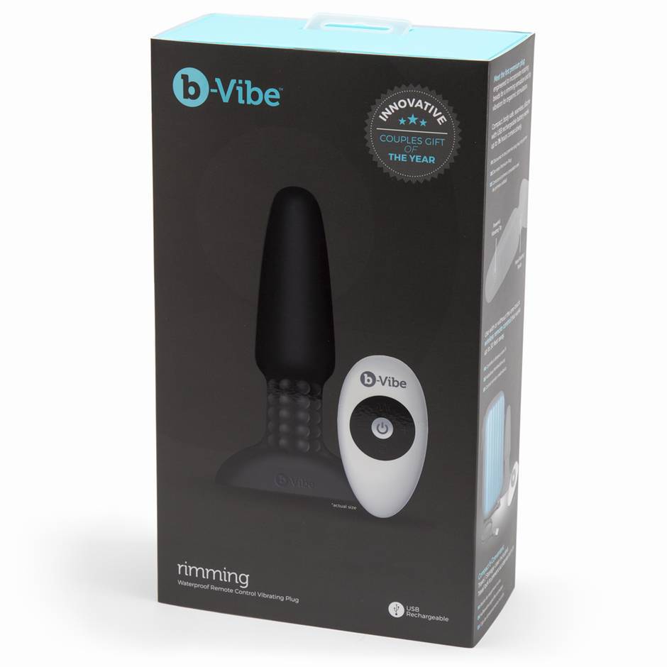 Meet the first premium butt plug to incorporate rotating bea... B-Vibe - Rimming Plug - Black photo-16