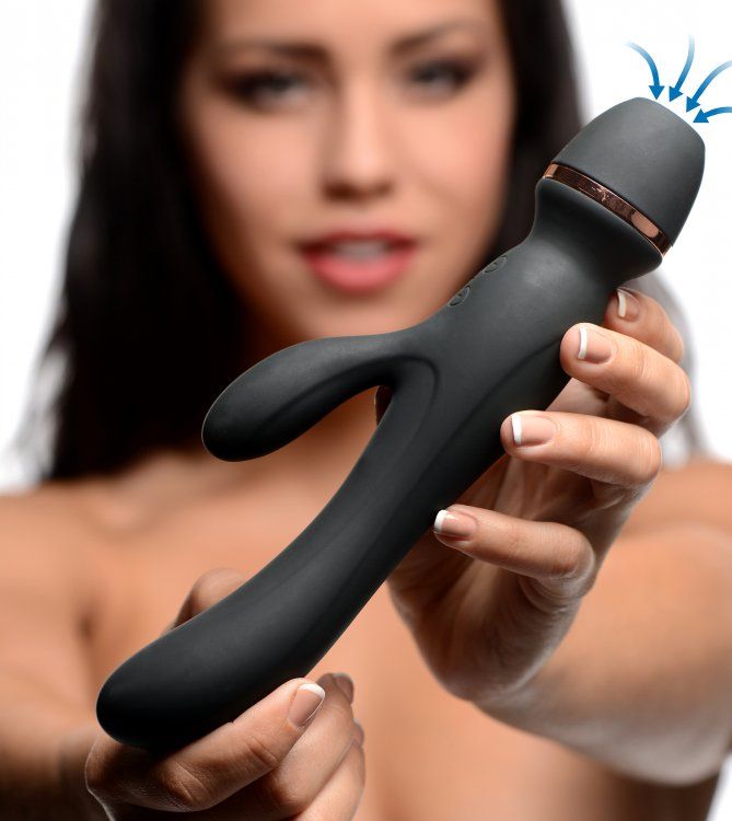 This double-sided pleasure tool provides supreme ecstasy in ... Inmi - Shegasm Supreme 3-in-1 Silicone Stimulator - Black photo-2