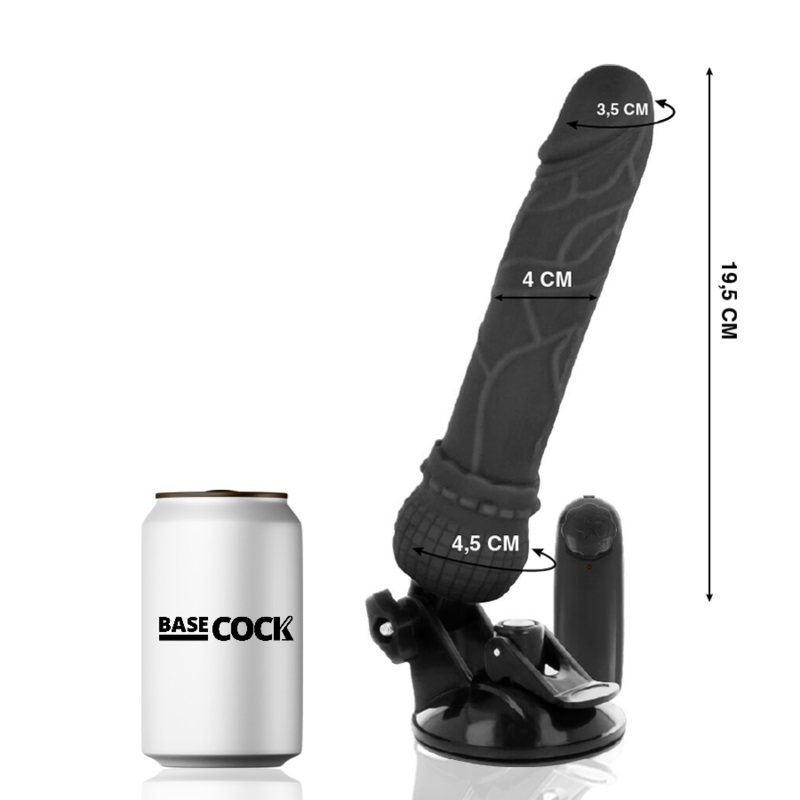 The new BASECOCK vibrating dildos are the most realistic Ame... Basecock - Vibro Dildo 19.5cm - Black photo-3